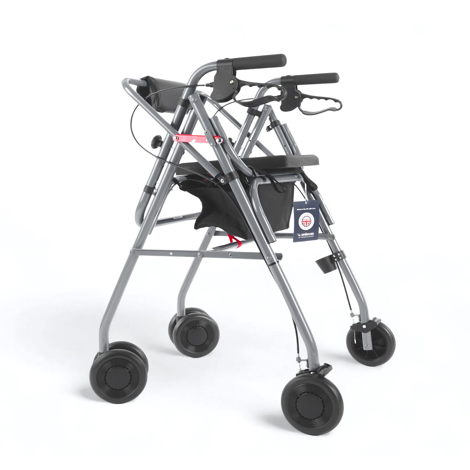 low glider plus adjustable rollator grey