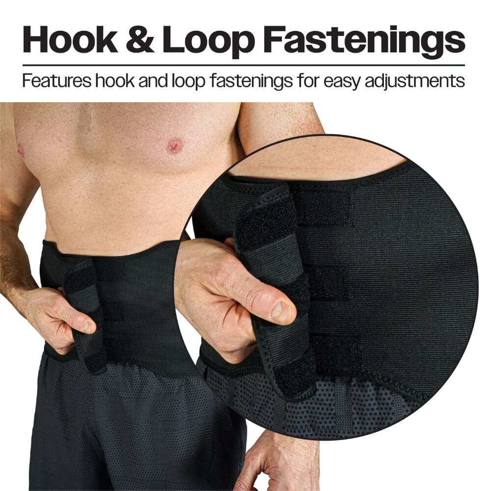 lumbar support belt hook and loop