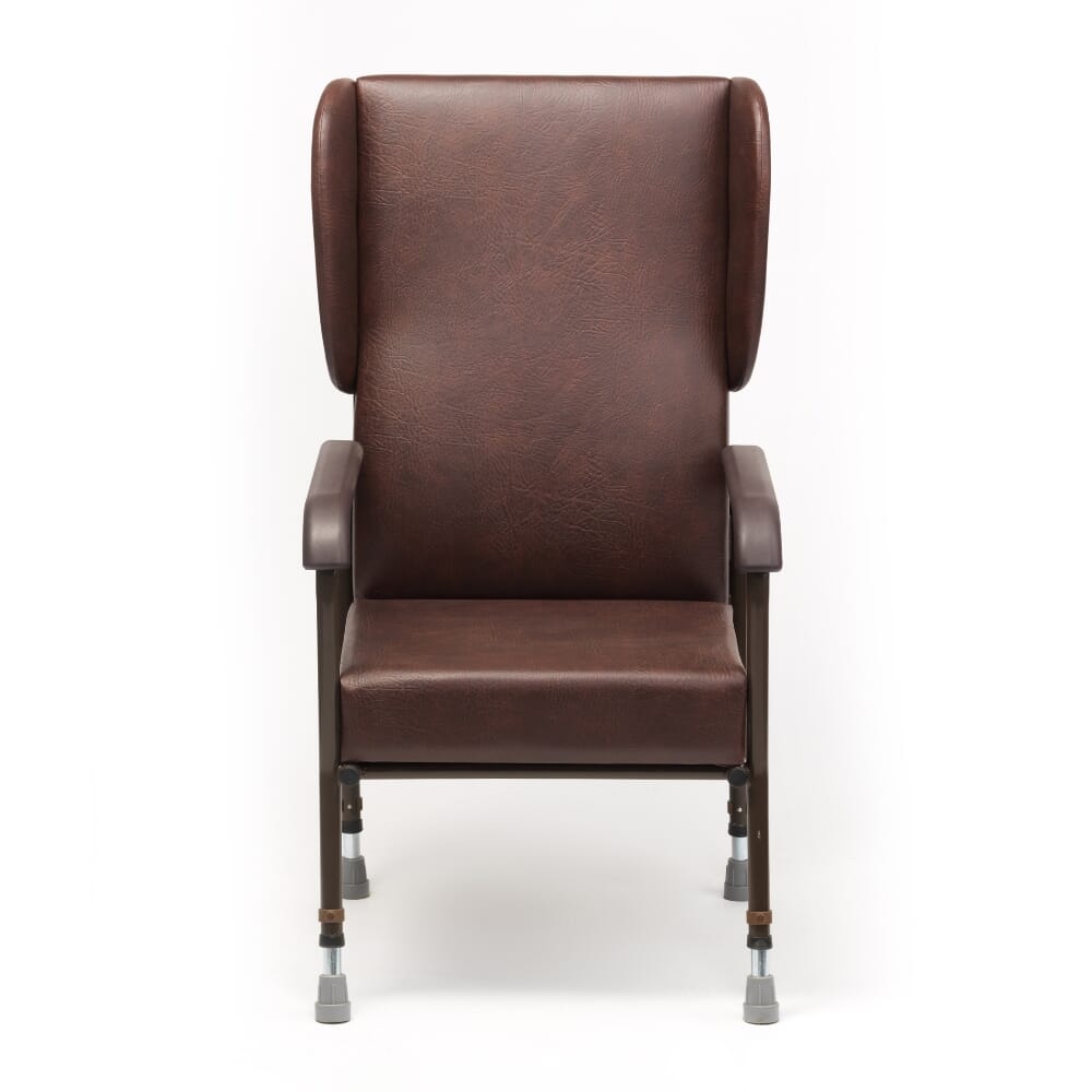 luxury high back chair with wings front