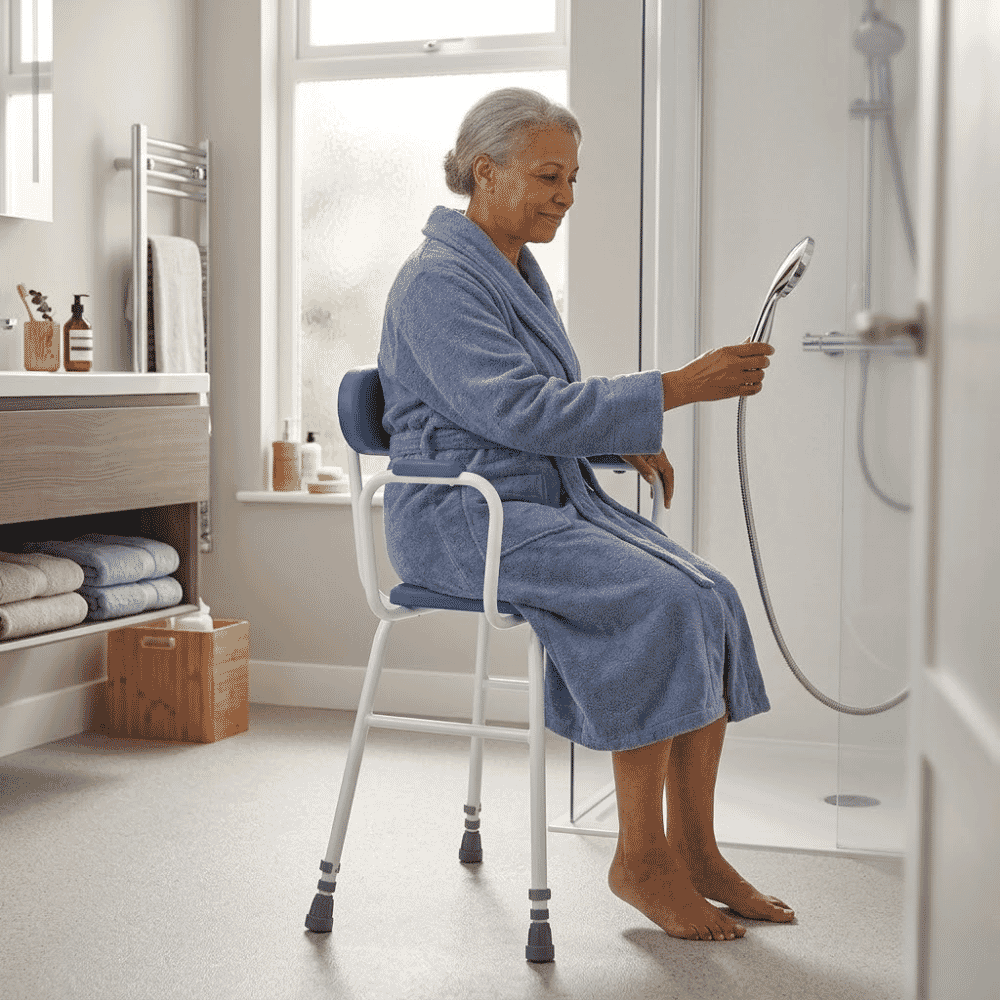 luxury padded perching stool lifestyle