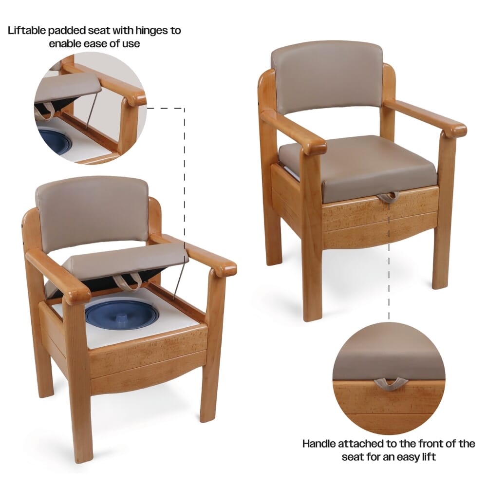 luxury wooden commode coffee latte seat