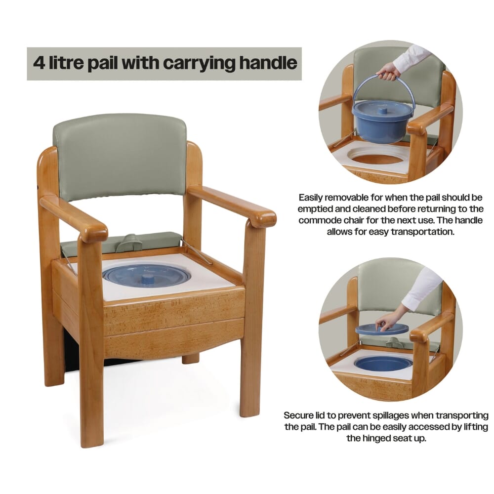 luxury wooden commode pebble grey pan