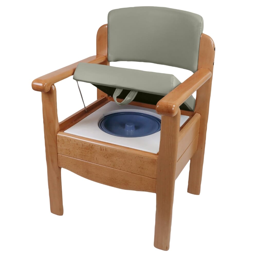 luxury wooden commode pebble grey seat up