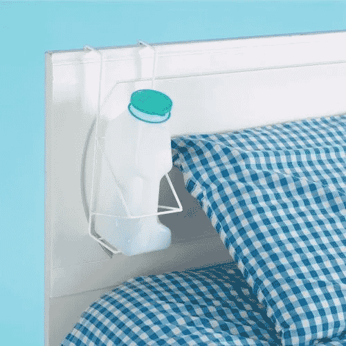 male and female urinal 3 urinal holder in use