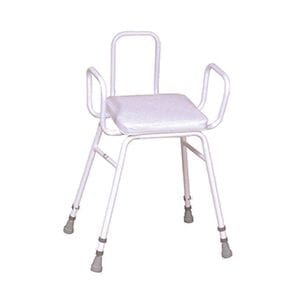 View Malvern Vinyl Seat Perching Stool Adjustable Height with Armrests and Backrest information