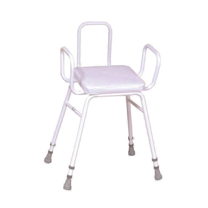 malvern vinyl seat perching stool adjustable height with armrests and backrest