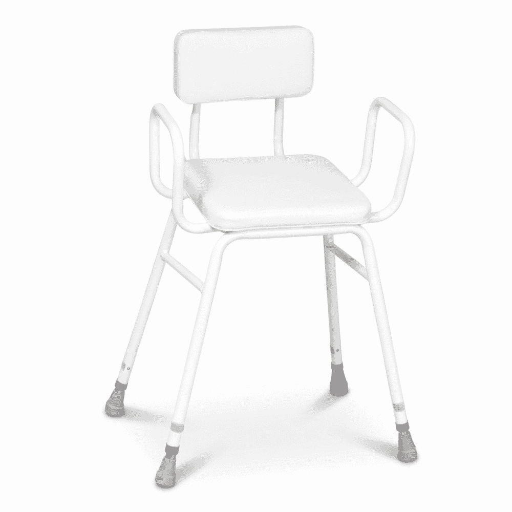 Malvern Vinyl Seat Perching Stool - Adjustable Height with Armrests and Padded Backrest