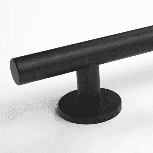 matt black luxury straight grab rail close up