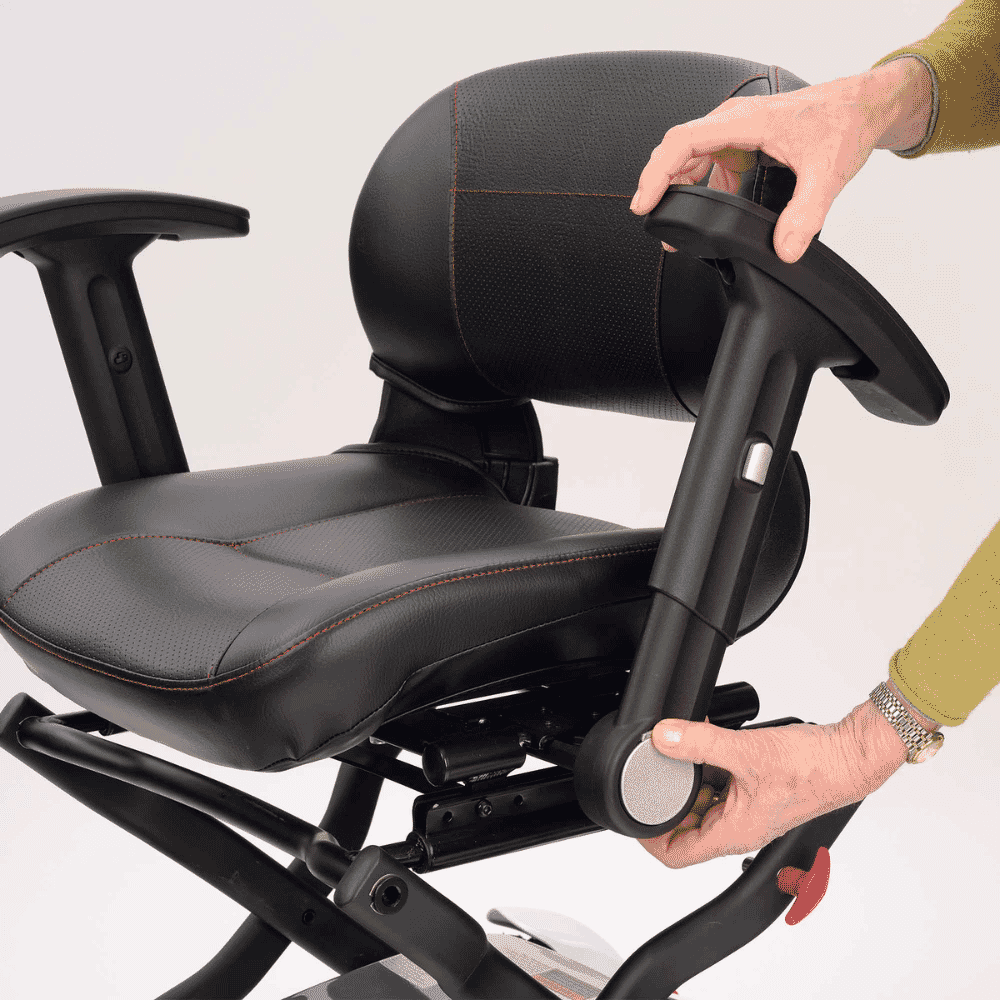maximo folding mobility scooter drop down arms