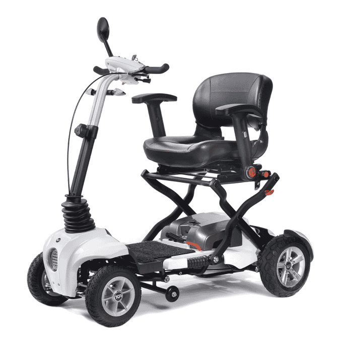 maximo plus folding mobility scooter white