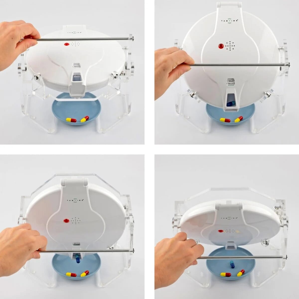 medelert automatic pill dispenser with tipper in action