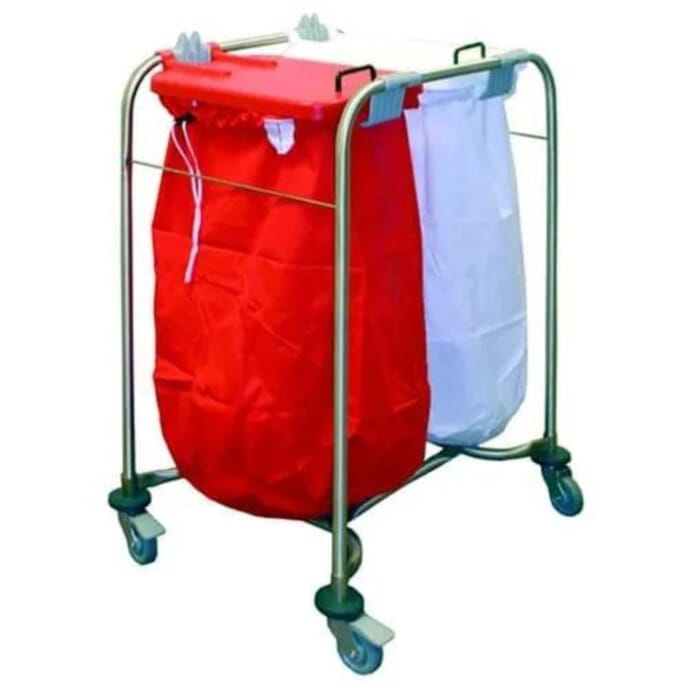 medi cart laundry trolley 2 bag cart