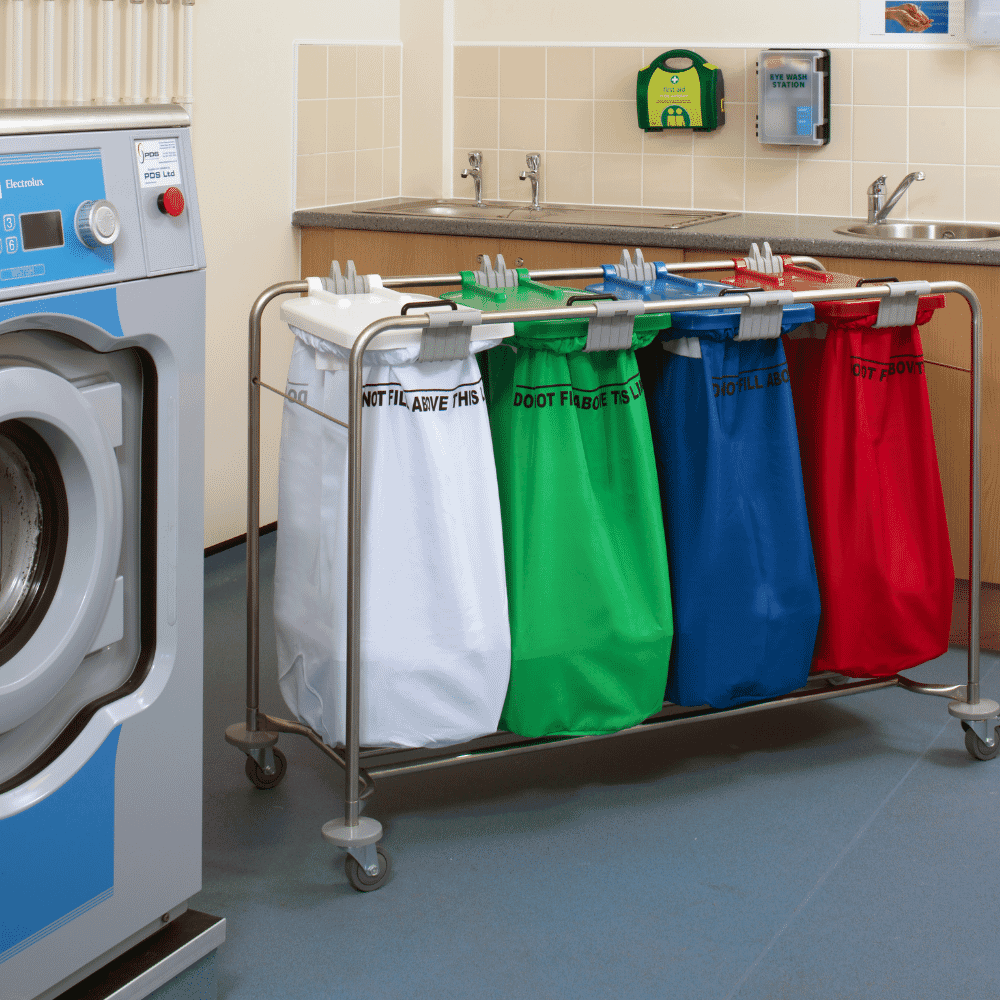 medi cart laundry trolley 4 bag cart lifestyle