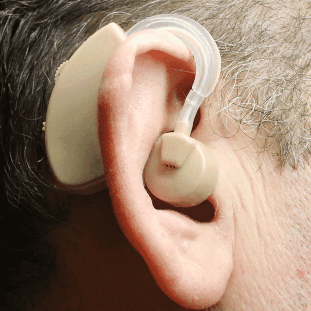 medically approved hearing aid in use