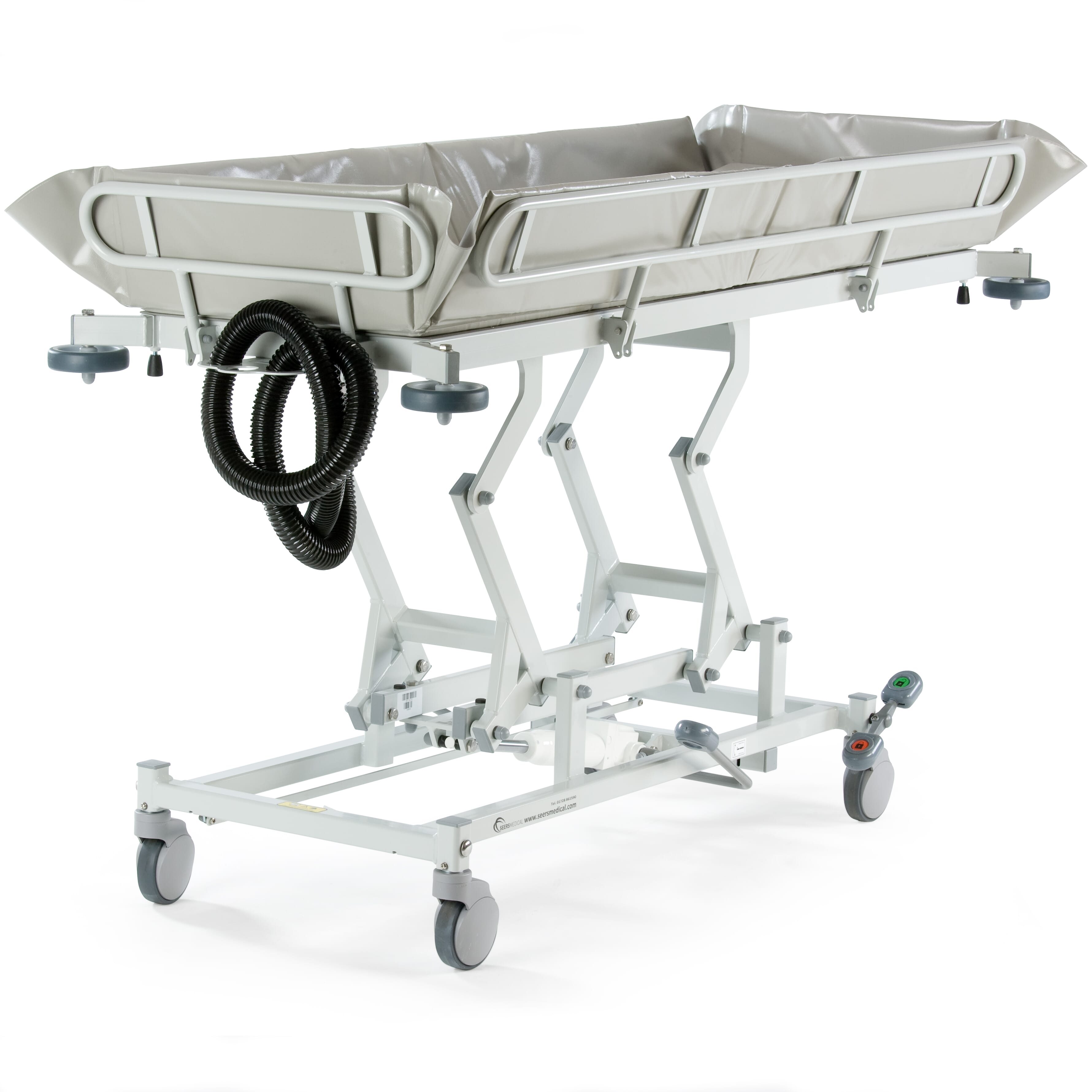medicare height adjustable shower trolley at height