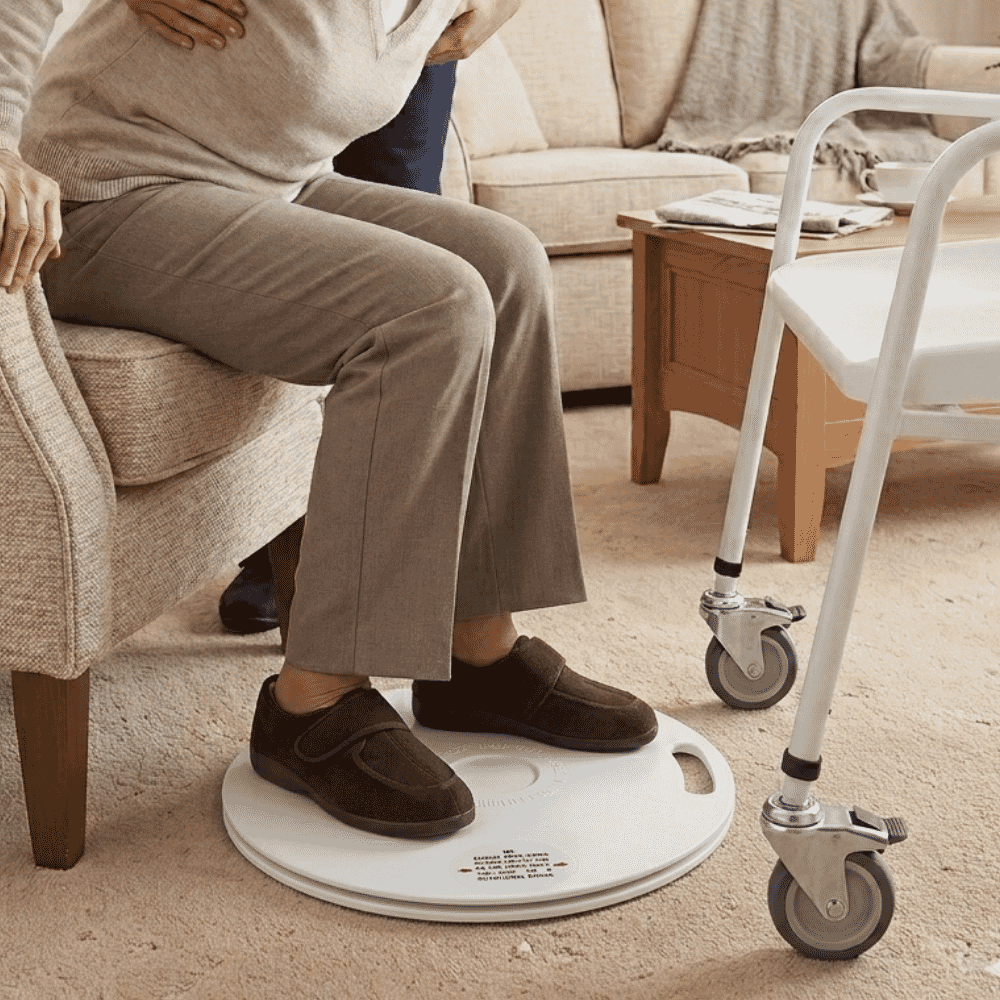 medidisk stand on transfer turntable in use
