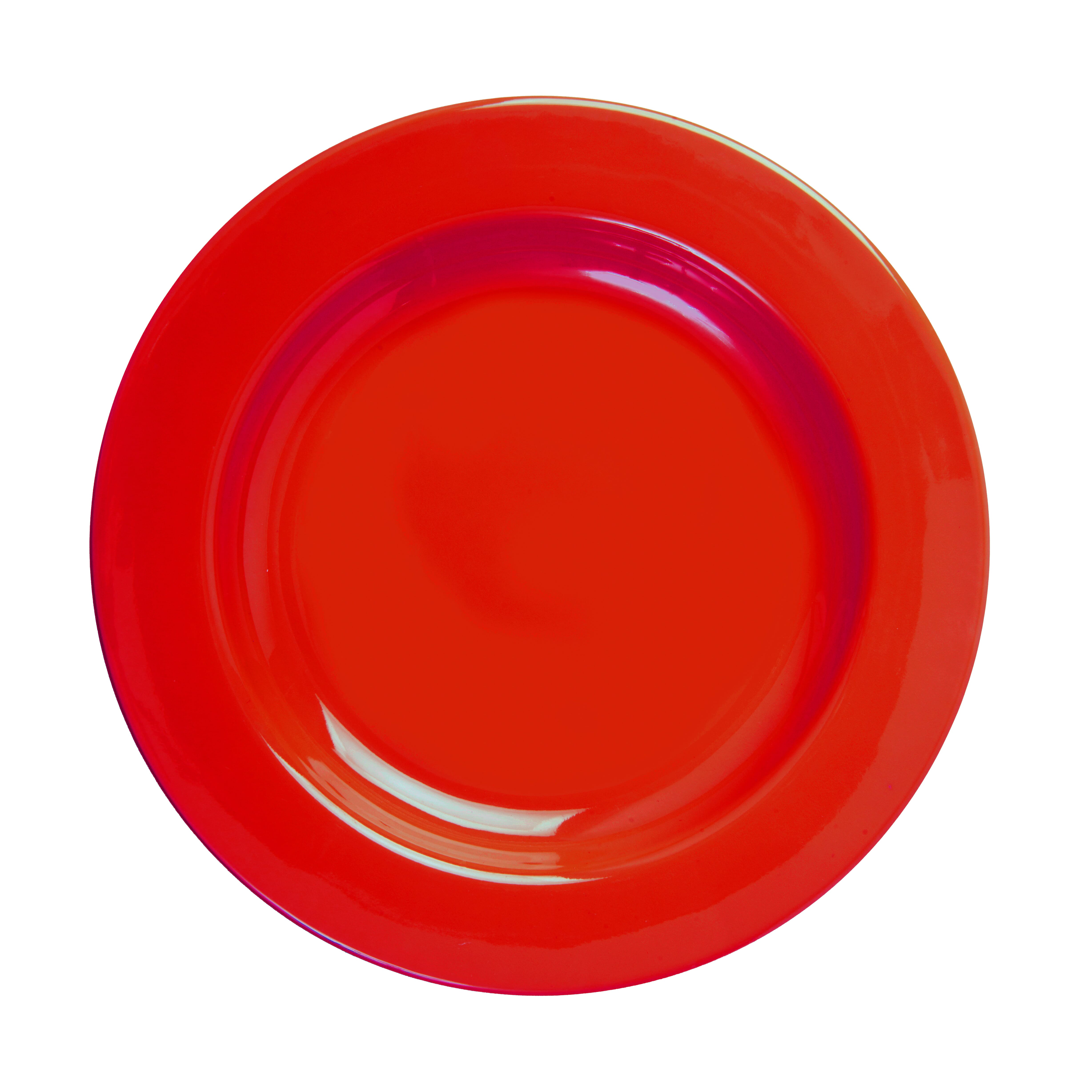 melamine shatterproof plate large red