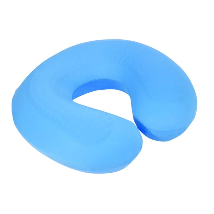 memory foam and gel neck cushion blue