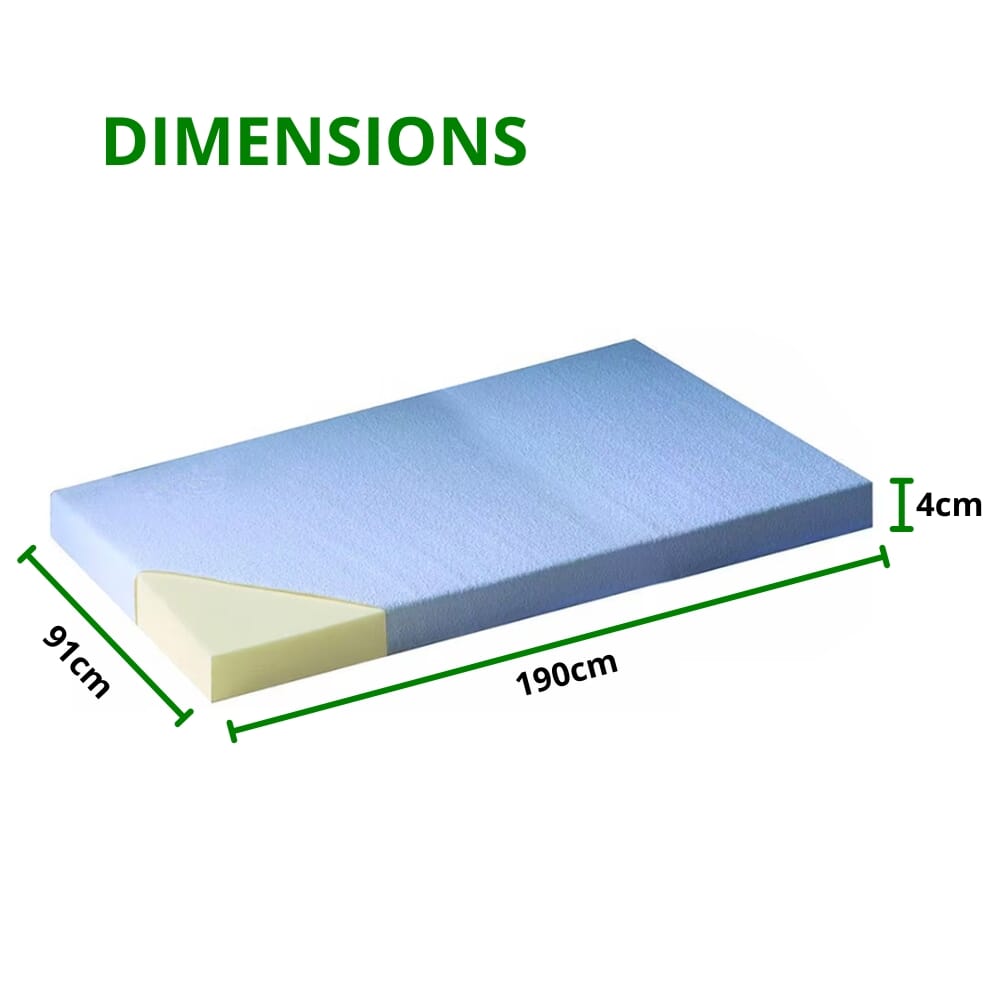memory foam mattress topper with cover single dimensions