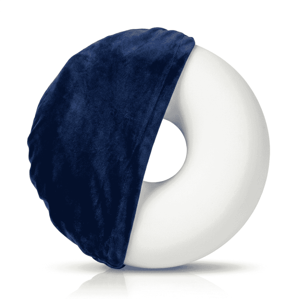 memory foam ring cushion cushion blue velour cover