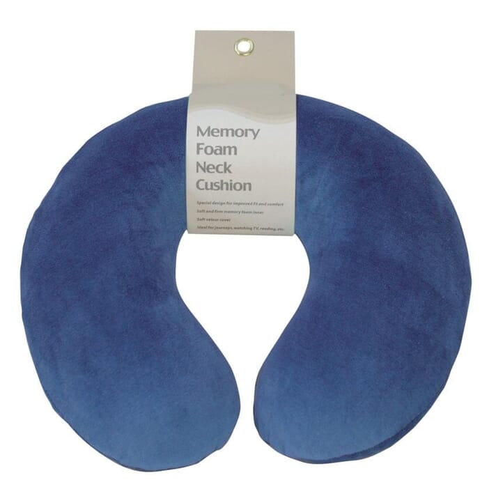 memory foam travel pillow blue