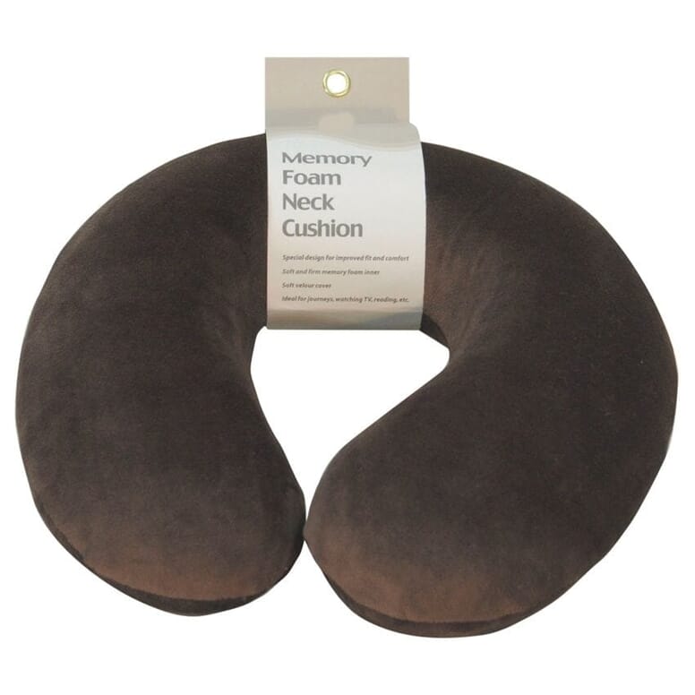 memory foam travel pillow brown