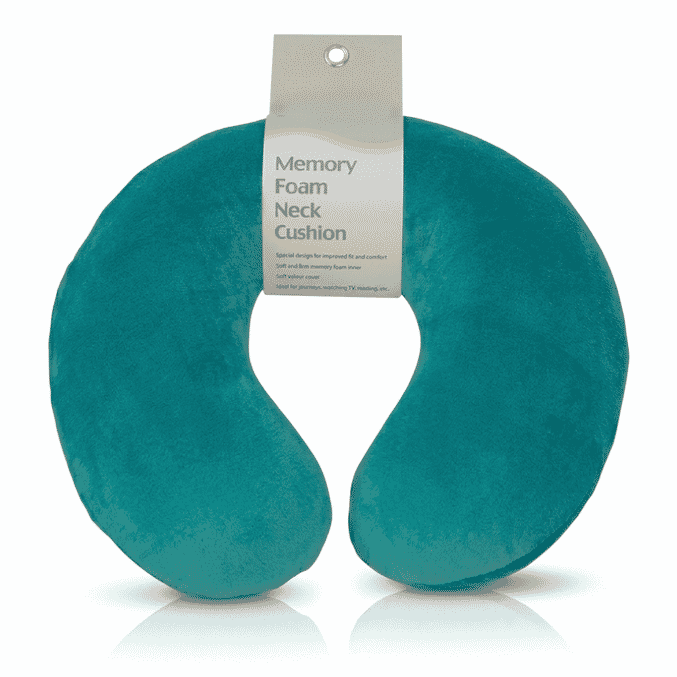 memory foam travel pillow green
