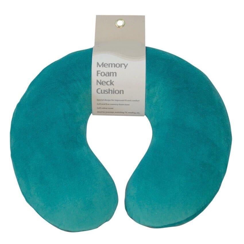 memory foam travel pillow green