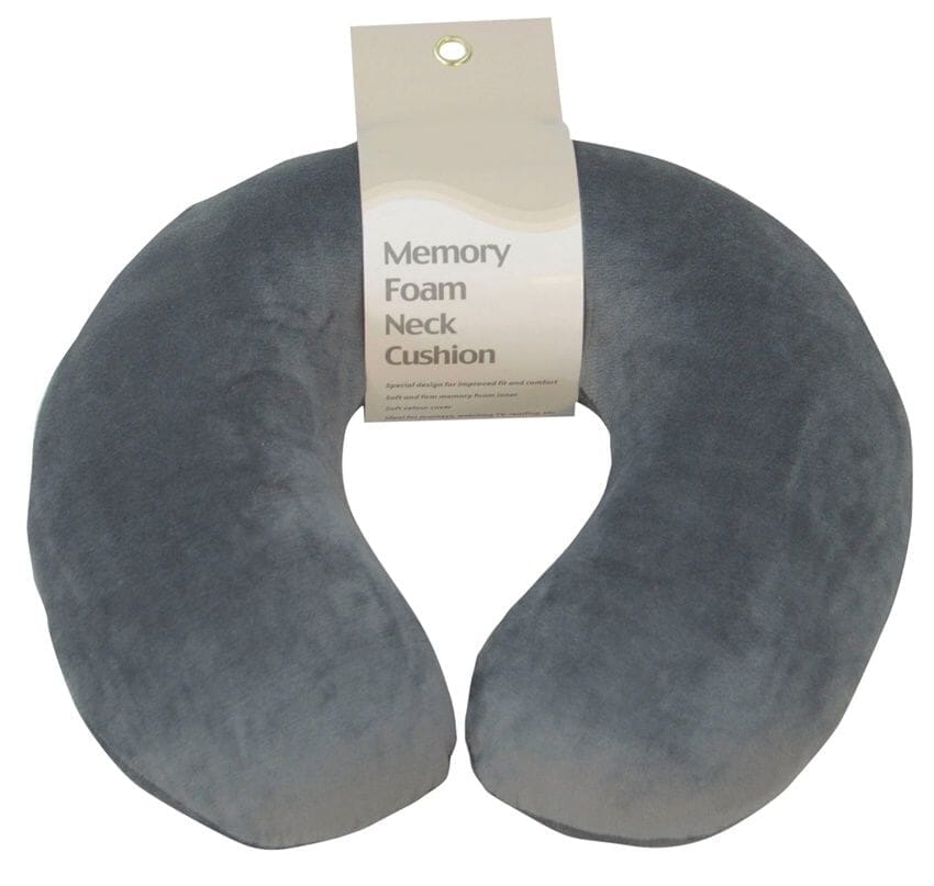 View Memory Foam Travel Pillow Grey Neck Cushion information