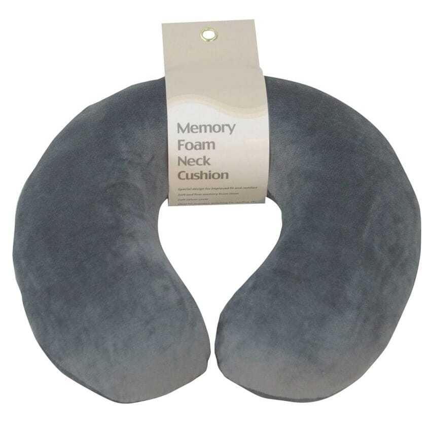 memory foam travel pillow grey