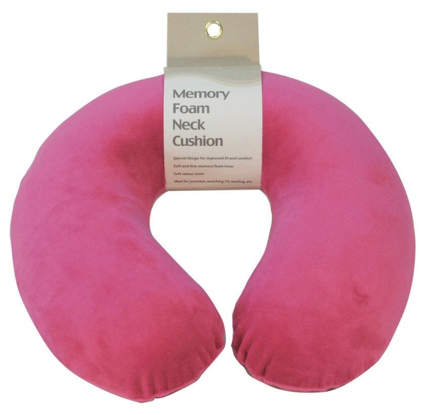 View Memory Foam Travel Pillow Hot Pink Neck Cushion information