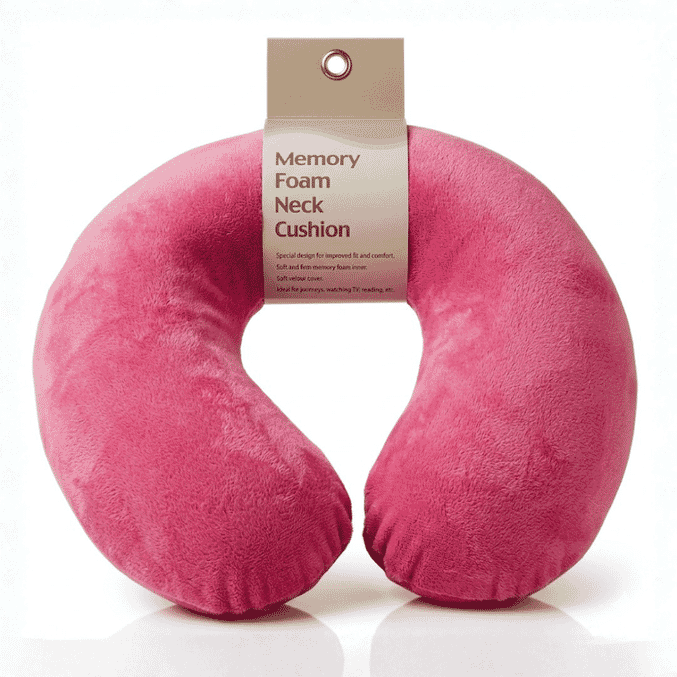 memory foam travel pillow pink