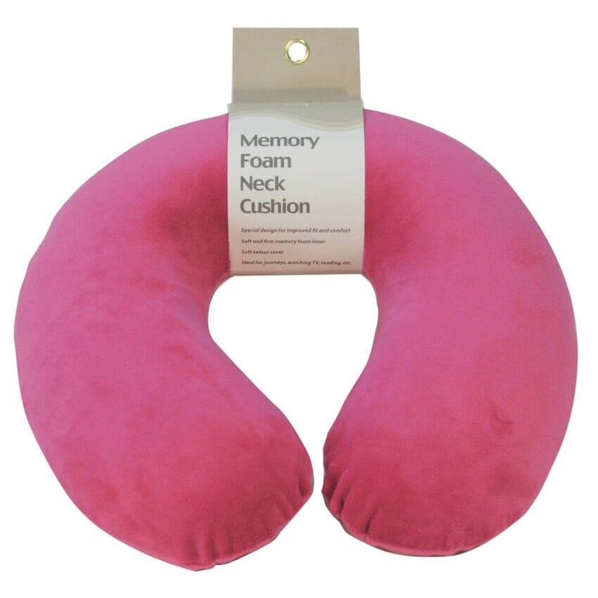memory foam travel pillow pink