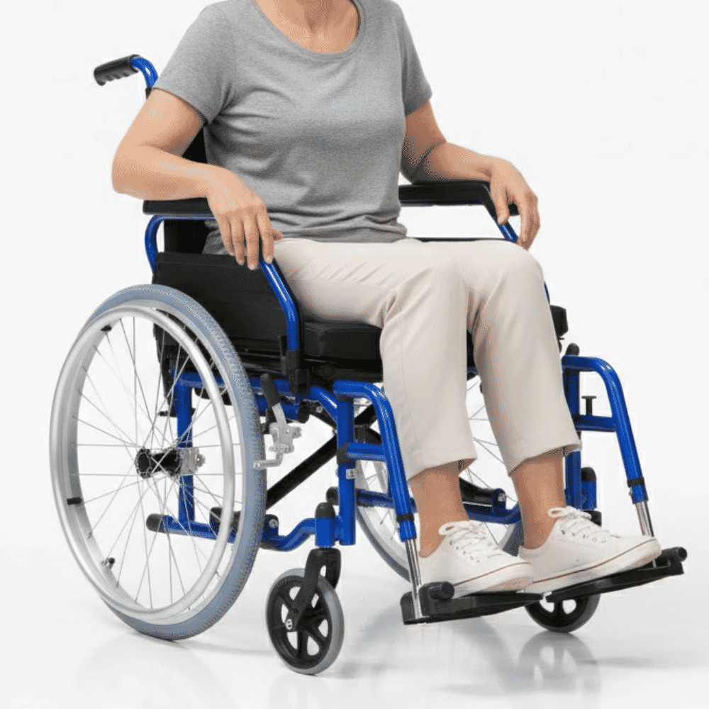 memory foam wheelchair cushion vinyl in use