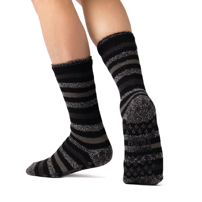 mens heat holders siskin slipper socks black grey