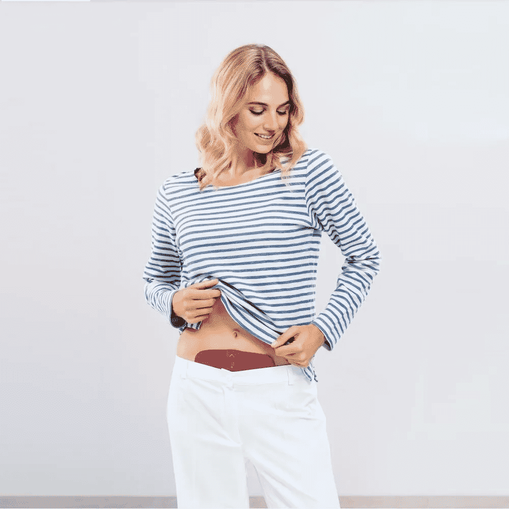 menstrual relax tens device with heat in action