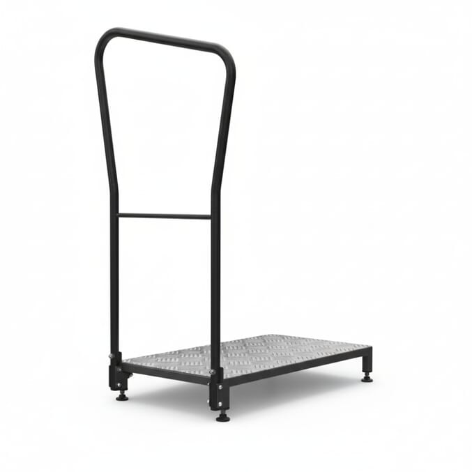 metal half step step with one handle