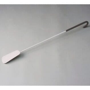 metal shoe horn with curved handle detail