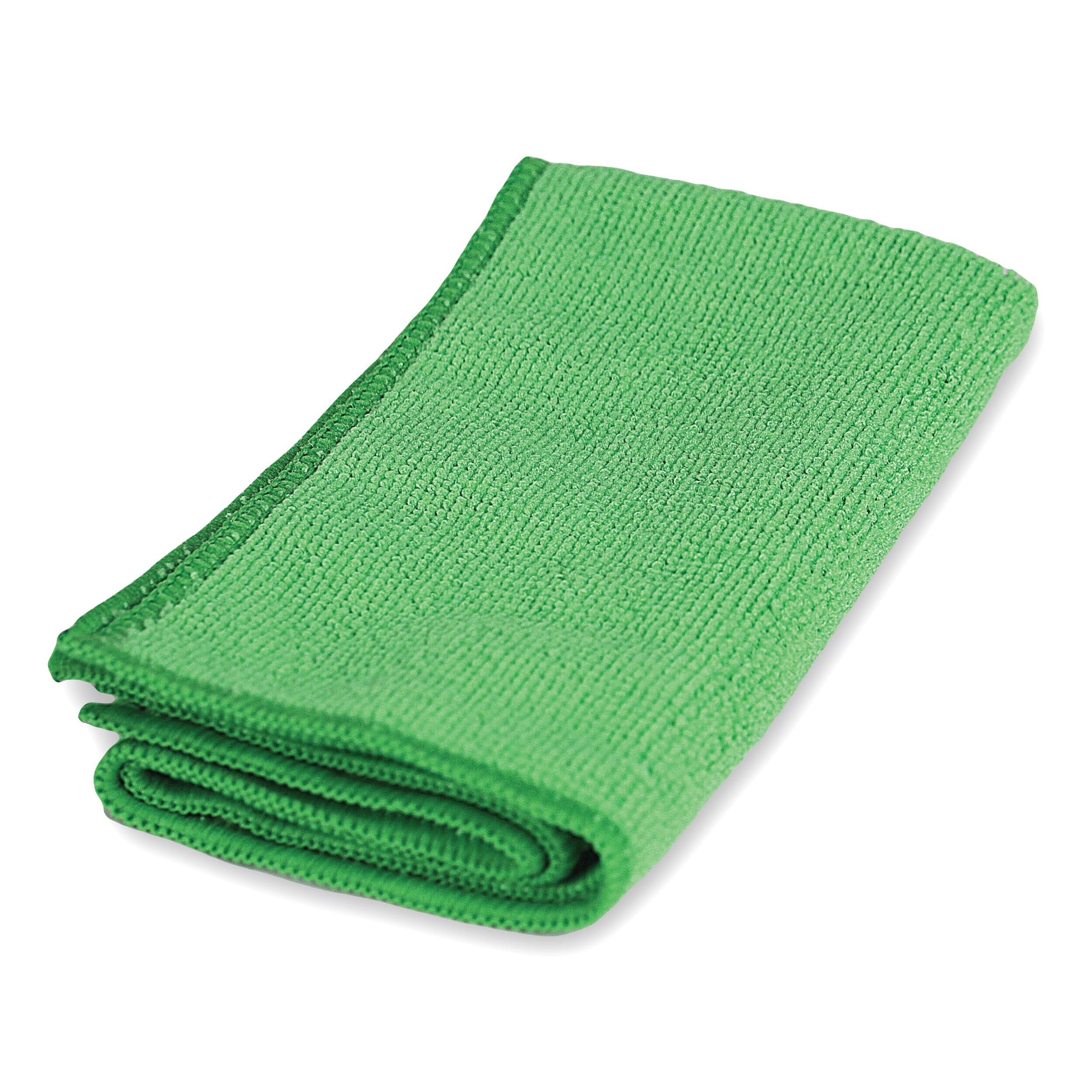 microfibre cleaning cloths green pack of 10 single folded