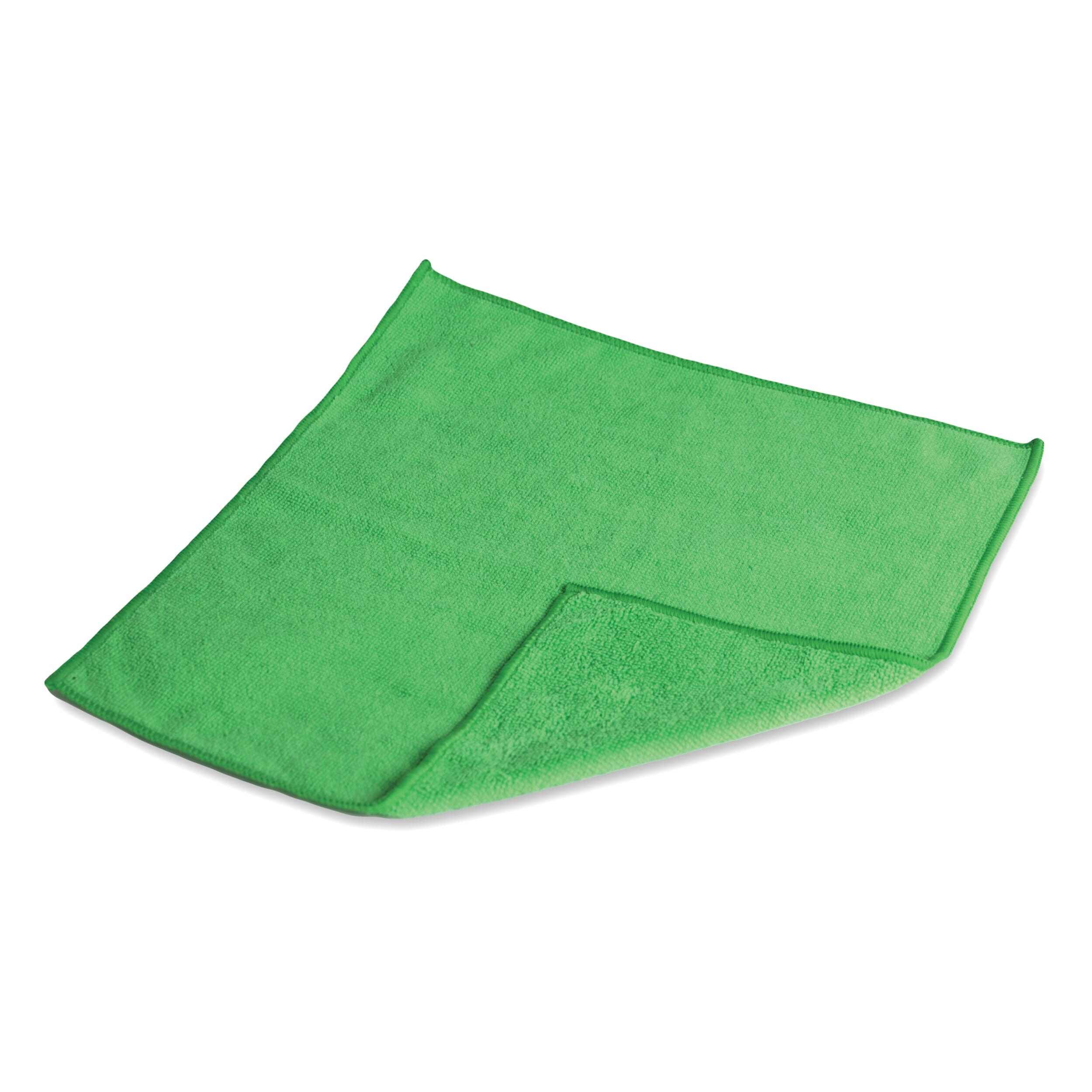 microfibre cleaning cloths green pack of 10 single unfolded