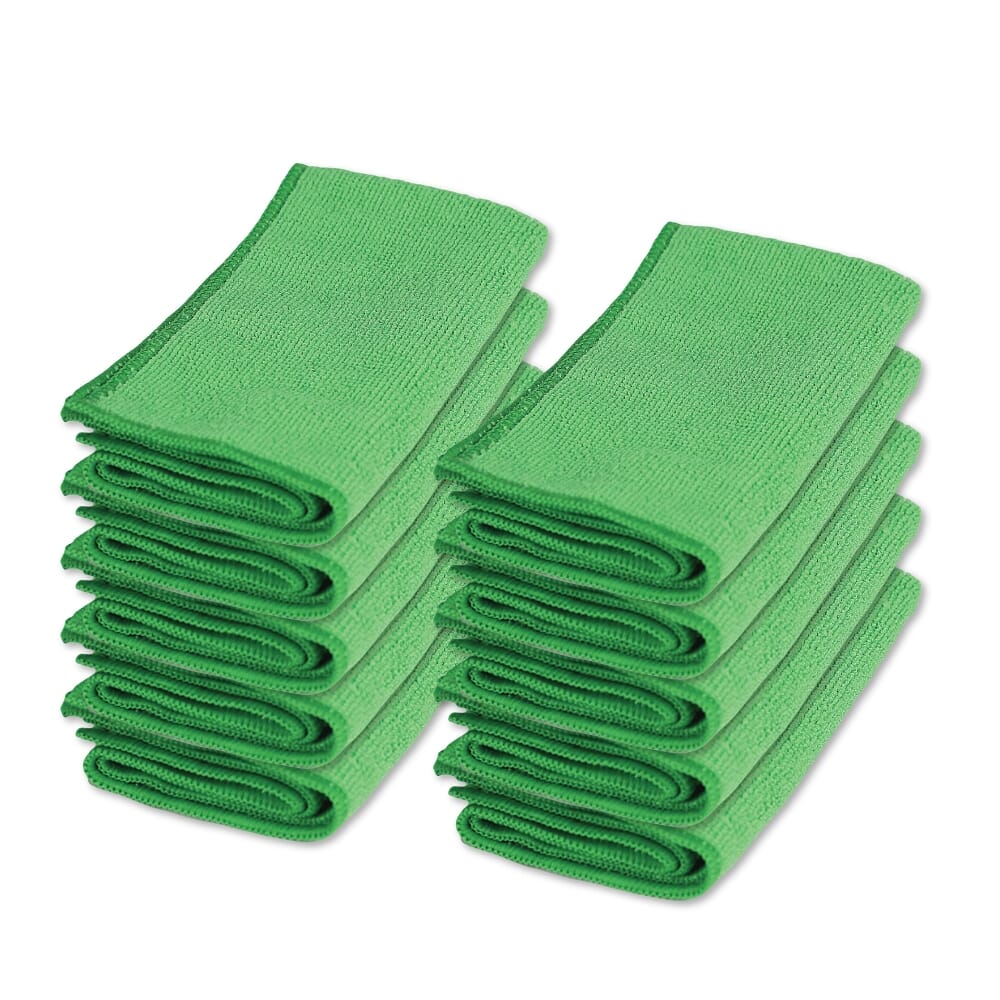 microfibre cleaning cloths pack of 10 green