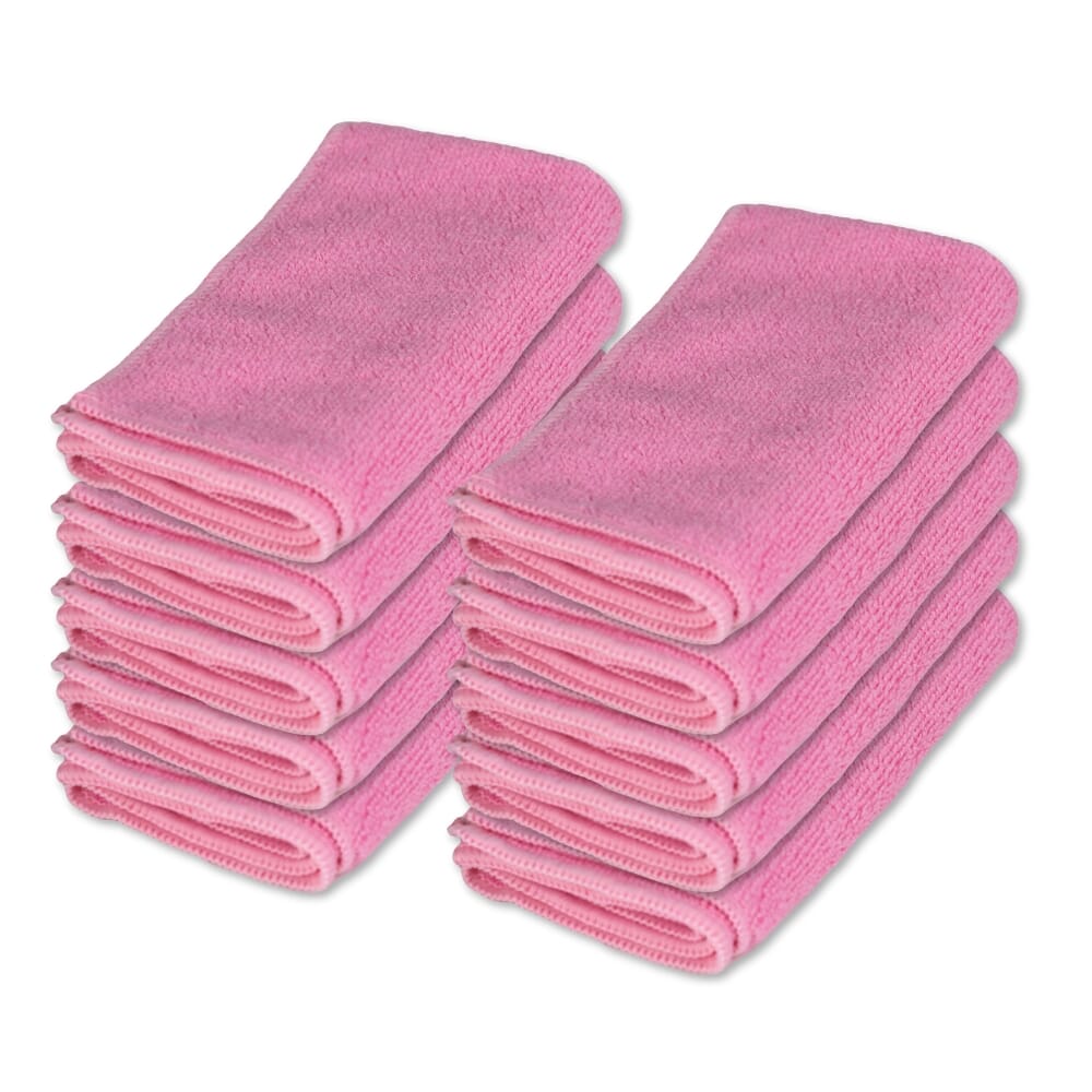 microfibre cleaning cloths pack of 10 pink