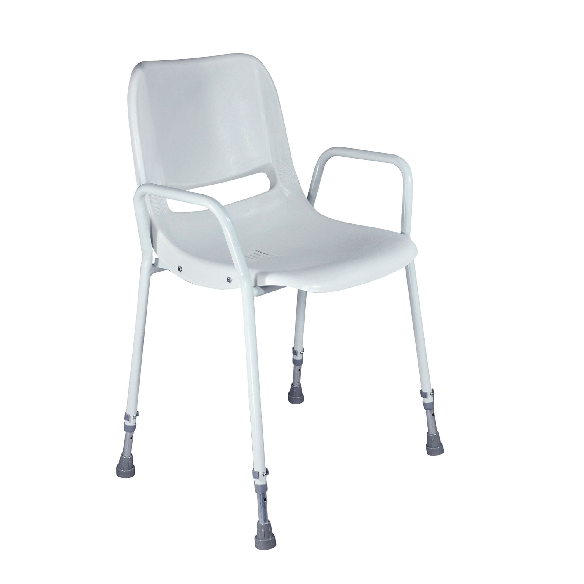 View Milton Stackable Portable Shower Chair Adjustable Height White information