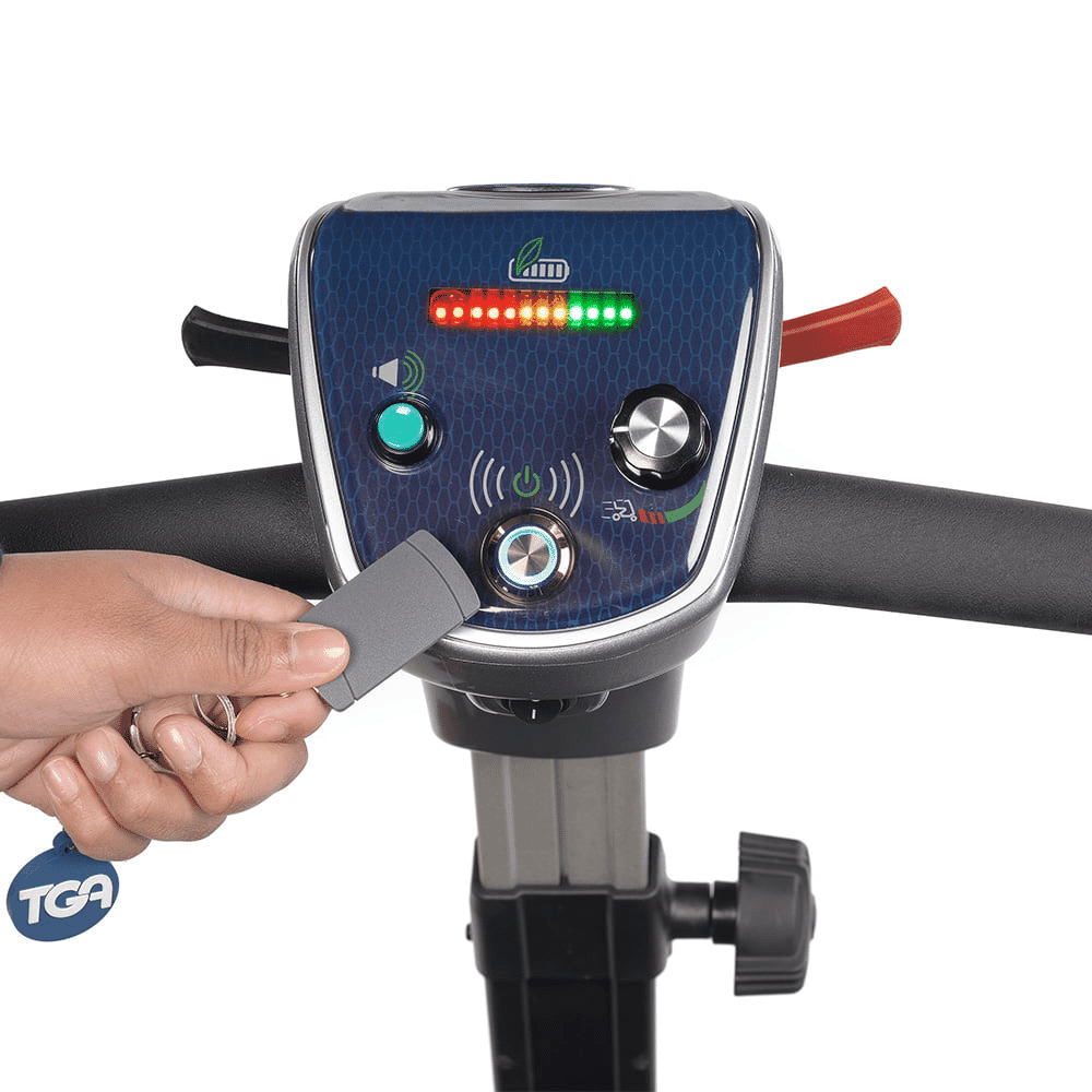 minimo autofold mobility scooter blue control
