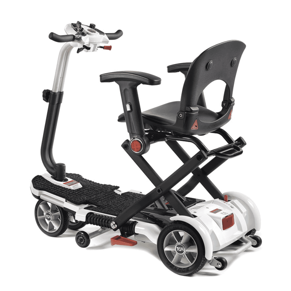 minimo folding mobility scooter white back