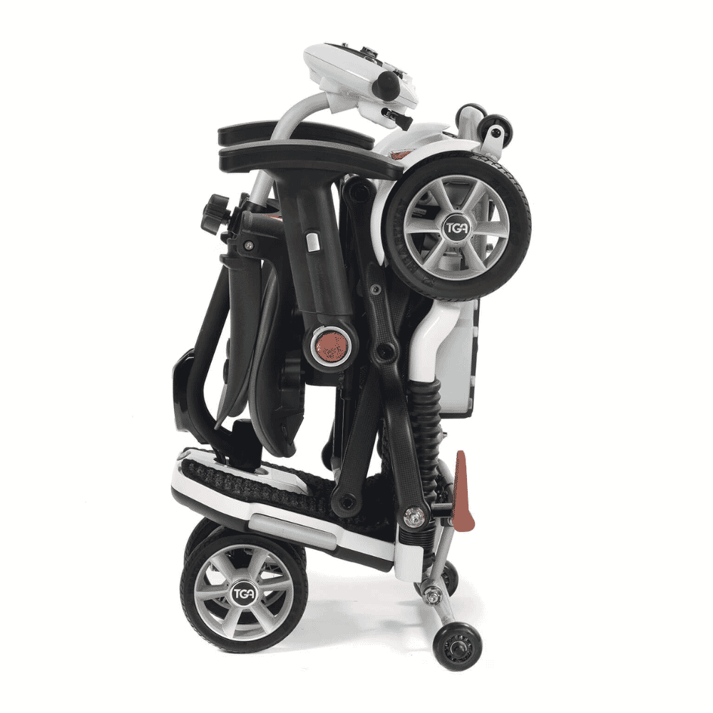minimo folding mobility scooter white folded