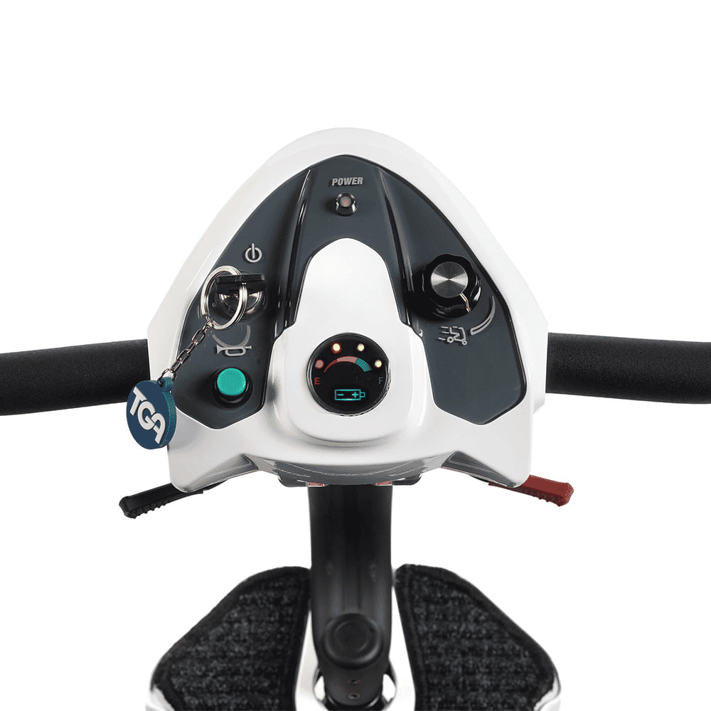minimo folding mobility scooter white tiller