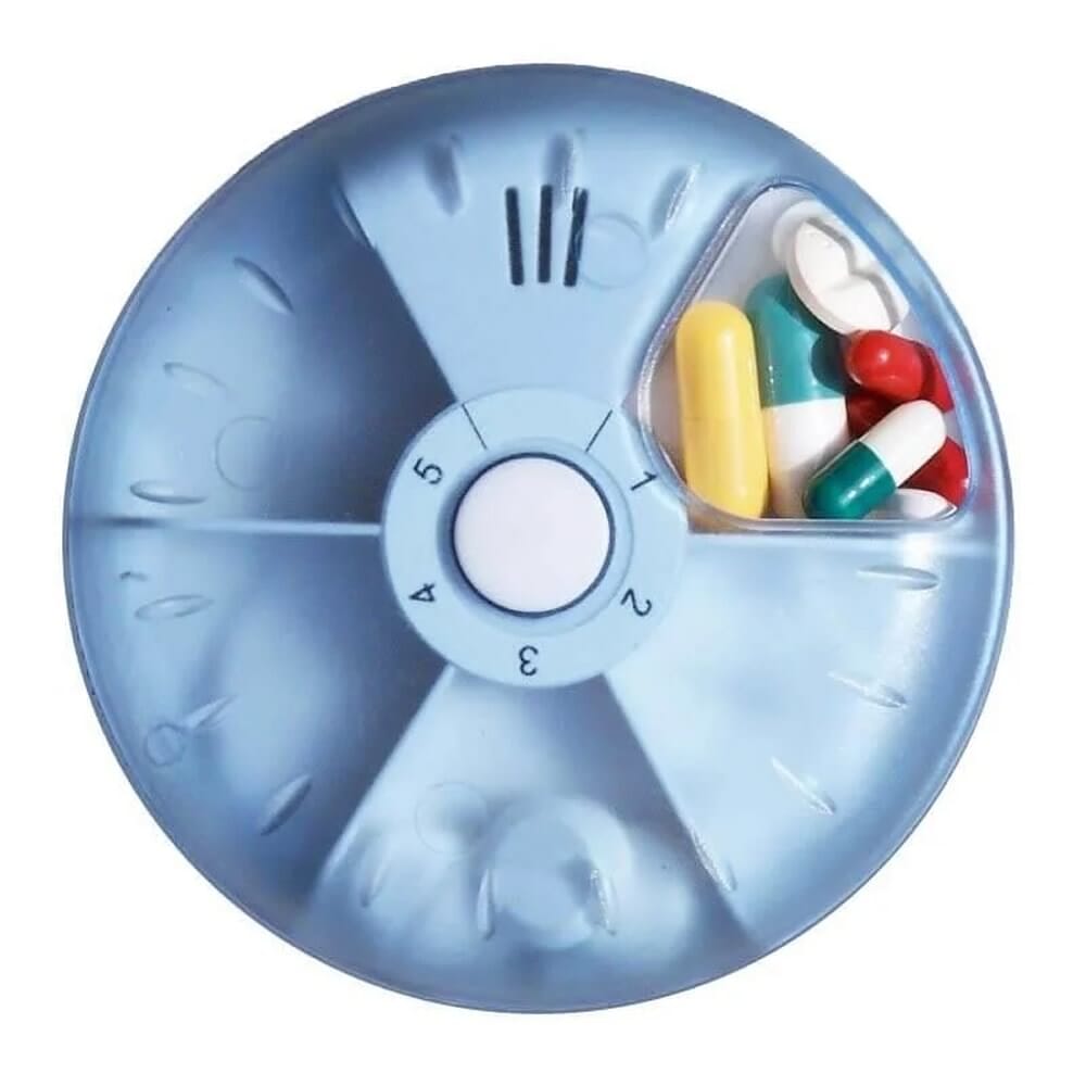 minitell alarmed pocket pill dispenser showing back