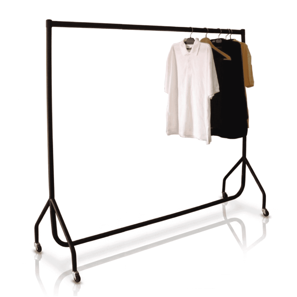 mobile clothes hanging rail with wheels 6 foot