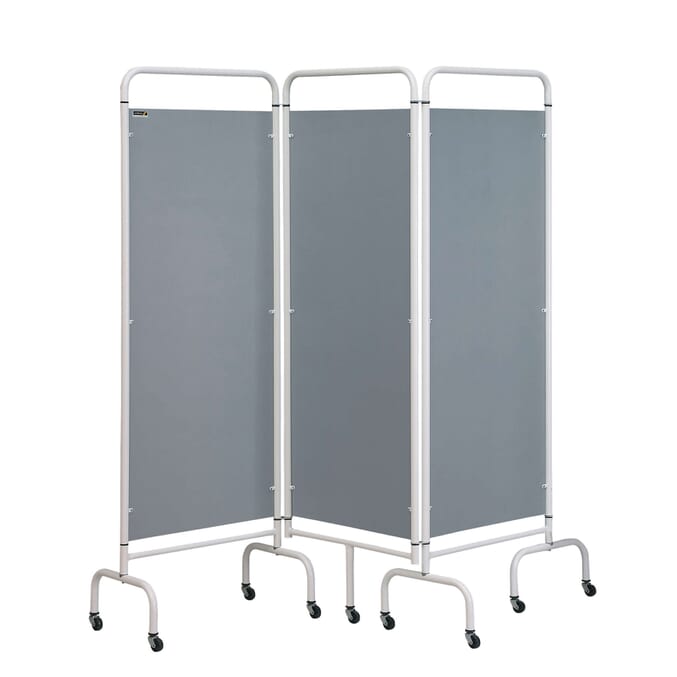 mobile folding screen 3 fold plain grey